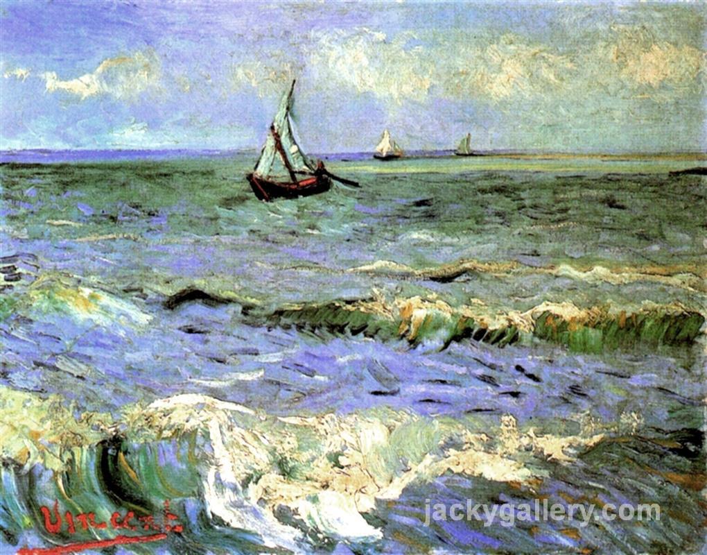 Seascape at Saintes-Maries, Van Gogh painting - Click Image to Close